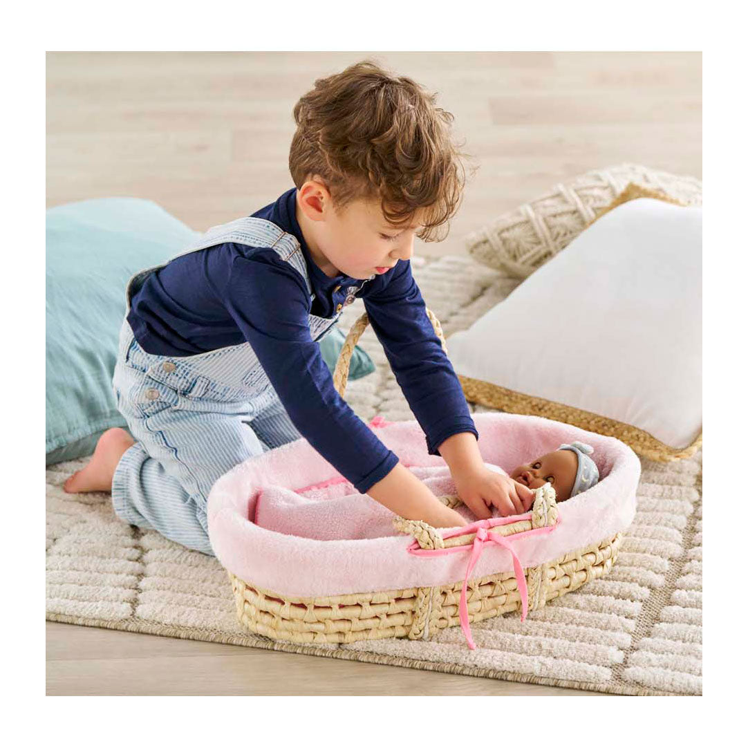 Corolle gevlochten mandenset voor babypop - pluche