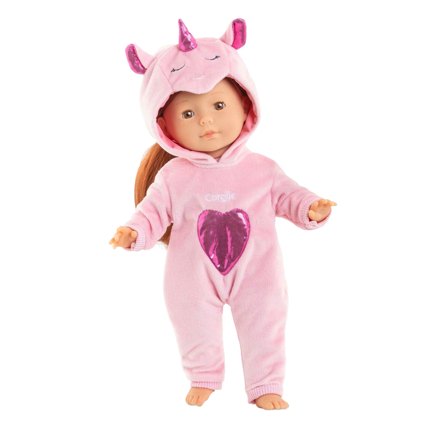 Corolle roze eenhoorn pyjama voor poppen van 36cm, 2dlg.