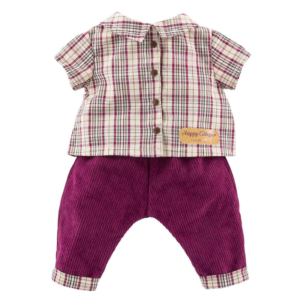 Corolle geruit shirt met broek kleine ontdekker - 30cm