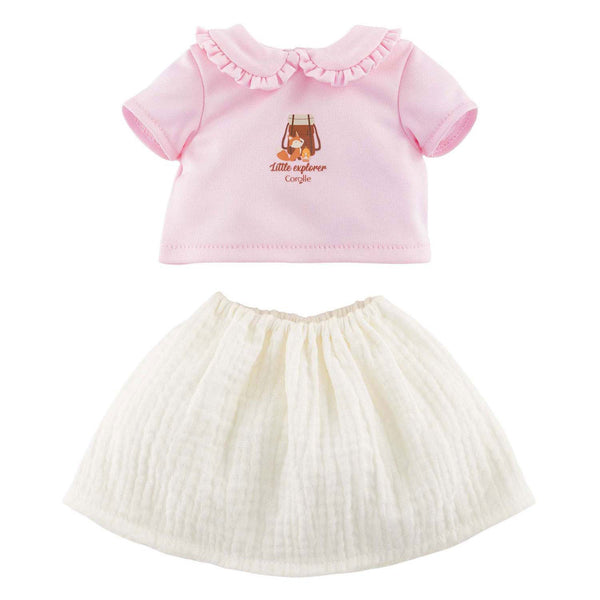 Corolle poppenoutfit t-shirt en jurkje kleine ontdekker 30cm dieren. m