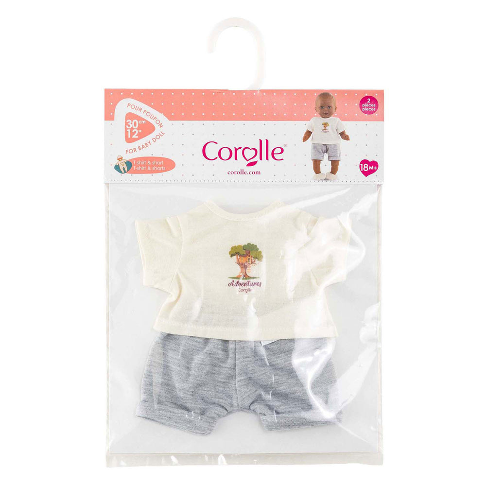 Corolle poppenoutfit t-shirt en korte broek kleine ontdekker 30cm.