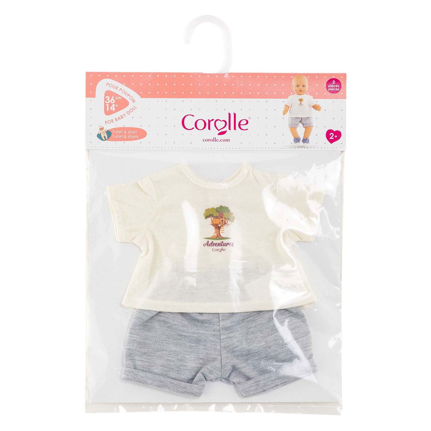 Corolle t-shirt met korte broek kleine ontdekker - 36cm