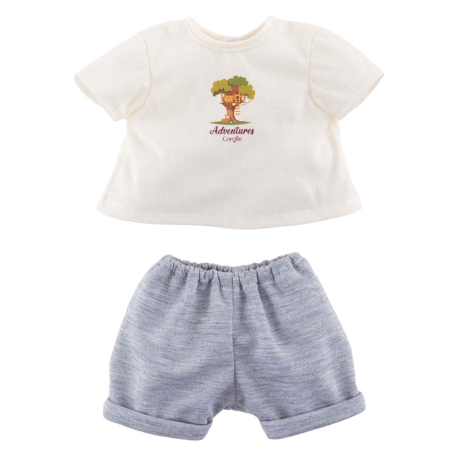 Corolle t-shirt met korte broek kleine ontdekker - 36cm