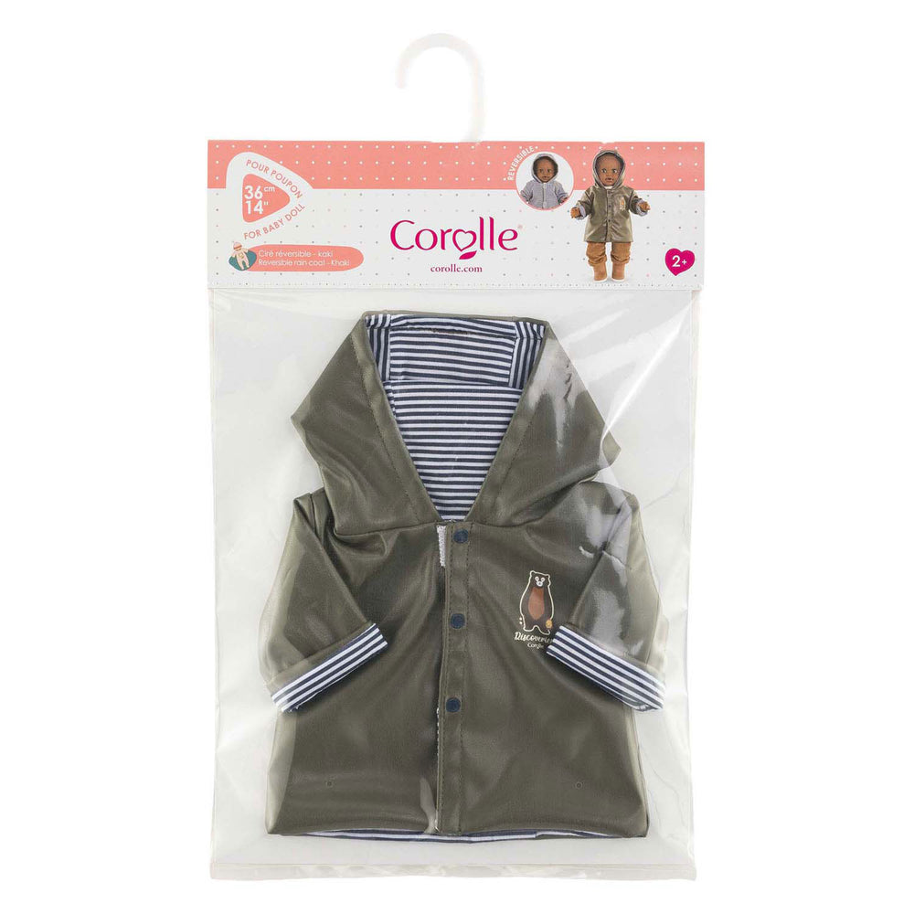 Corolle poppen regenjas - poppenaccessoire 36cm teddybeerprint.