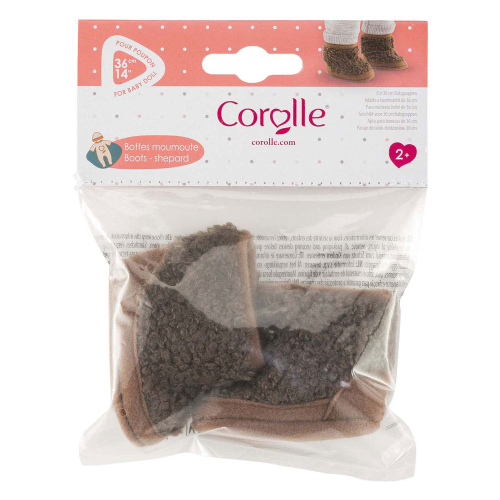 Corolle poppenlaarsjes schapenvacht-look bruin 36cm poppen accessoire.