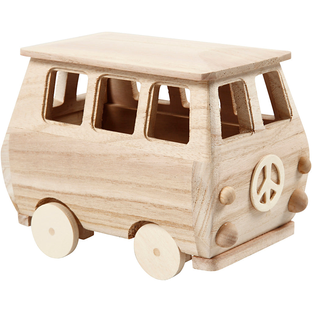 Creativ company houten minibus, 17x10x13cm