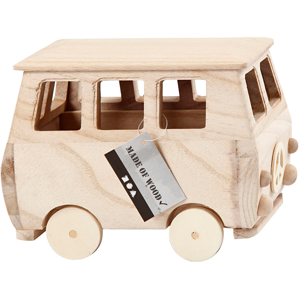 Creativ company houten minibus, 17x10x13cm