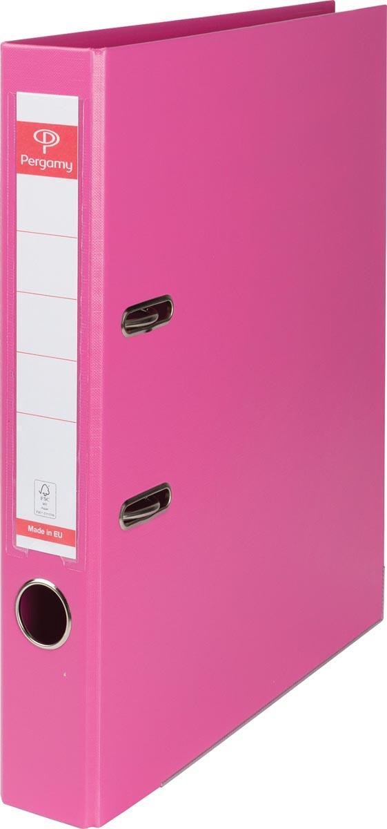 Pergamy ordner a4 uit pp en papier, rug van 5 cm - roze