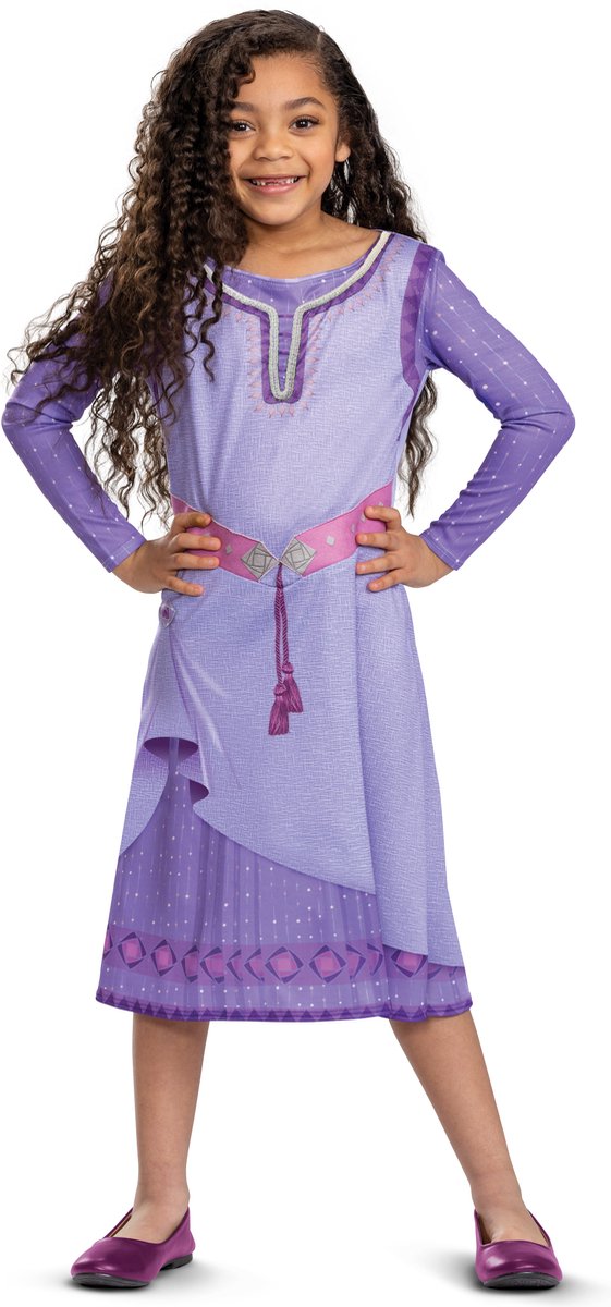 Disguise disney - wish, asha jurk classic, maat xs (3t-4t jaar), meisjes