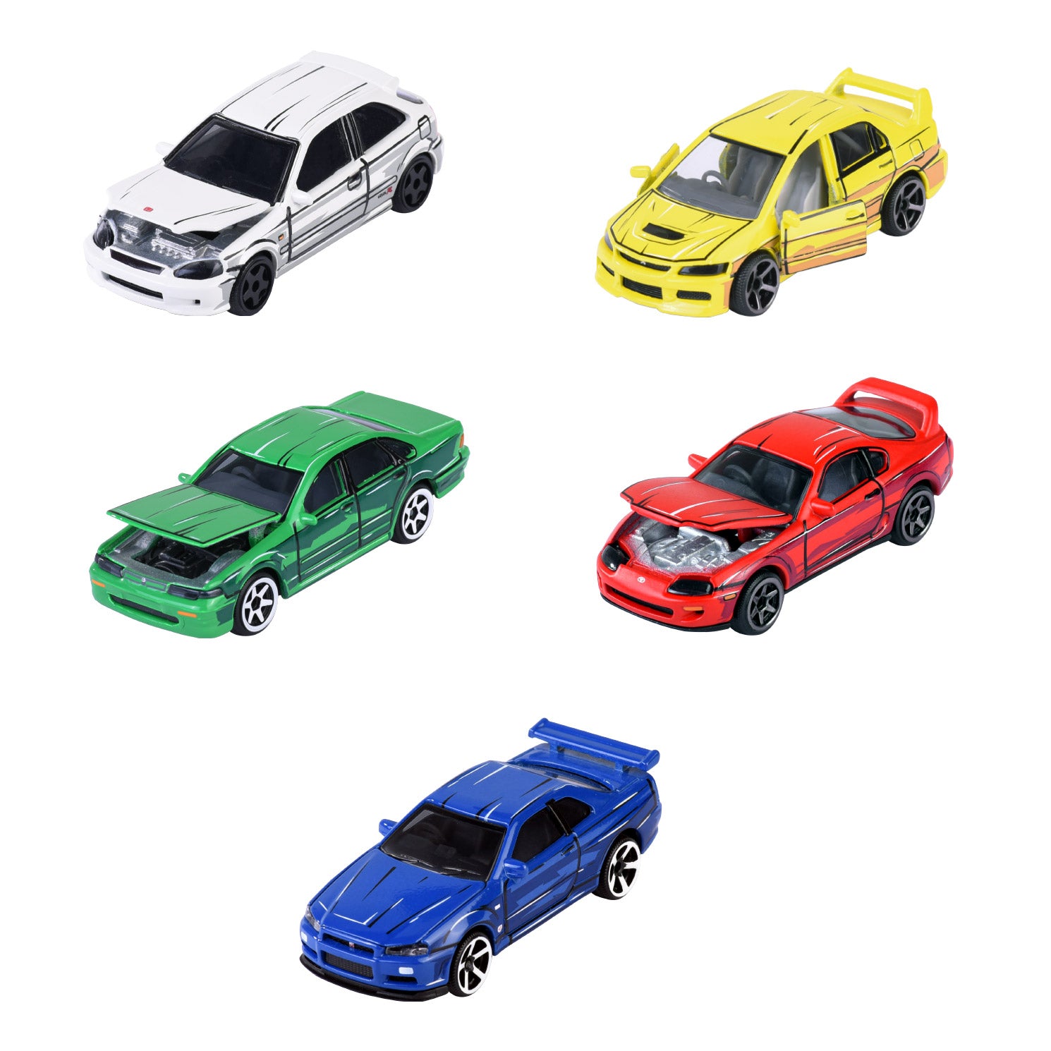 Majorette Japan-serie gegoten auto's geschenkverpakking, 5st.