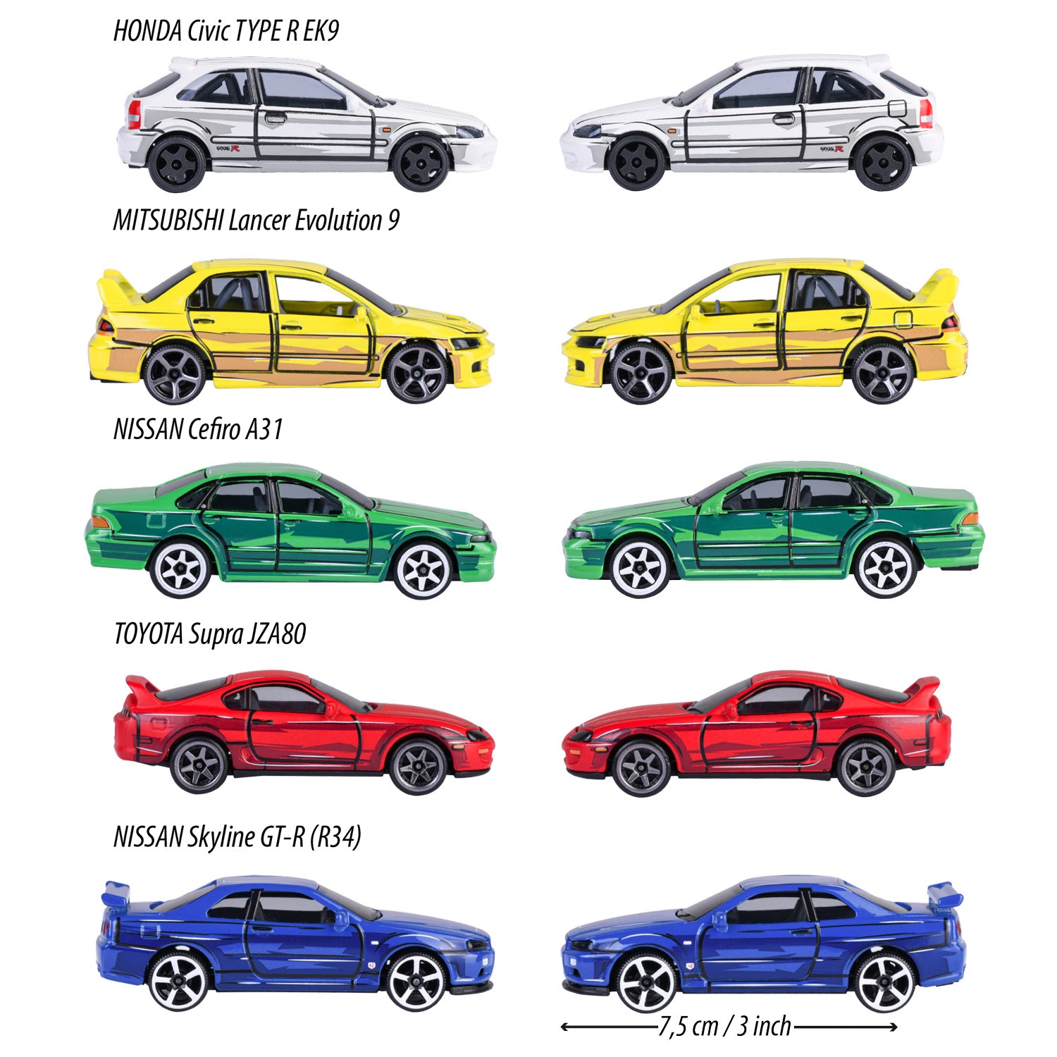 Majorette Japan-serie gegoten auto's geschenkverpakking, 5st.