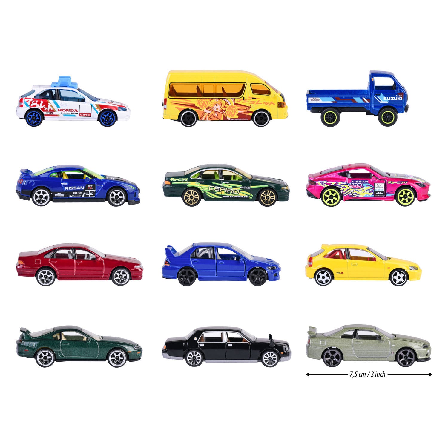 Majorette Japanse serie die-cast auto's bonuspakket, 5st.