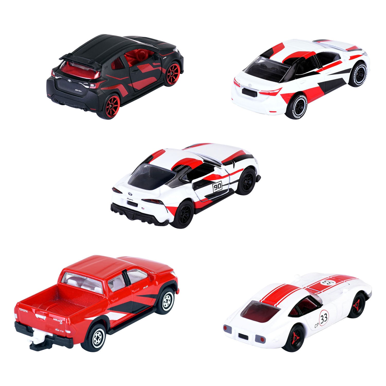 Majorette Toyota Die-Cast Race Auto's geschenkverpakking, 5st.