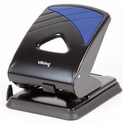 2-gaats perforator viking metalen zacht greep 8cm 40 vel zwart-blauw