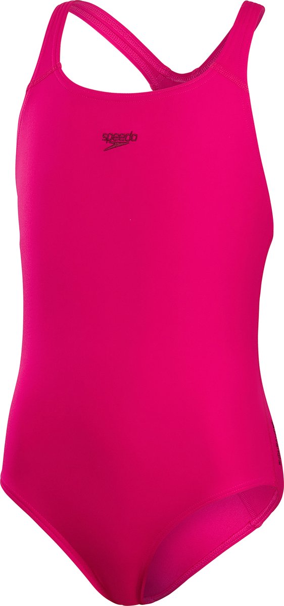 Speedo endurance+ medalist meisjes sportbadpak - kleurvast badpak meisjes - chloorbestendig zwempak meisjes - sportbadpak kids met medalist-rug - roze - maat 128