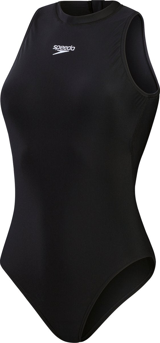 Speedo enduraflex hydrasuit dames sportbadpak - badpak dames met hoge bedekking - zwempak dames met borstvoering - sportbadpak dames met ritssluiting - zwart - 36