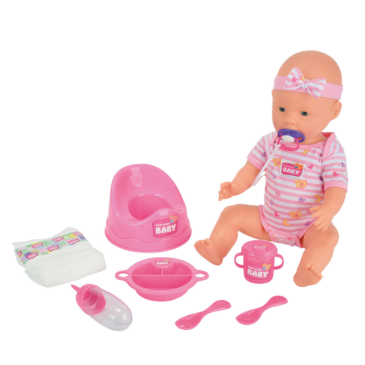 Pasgeboren baby drank- en plaspop, 8dlg.