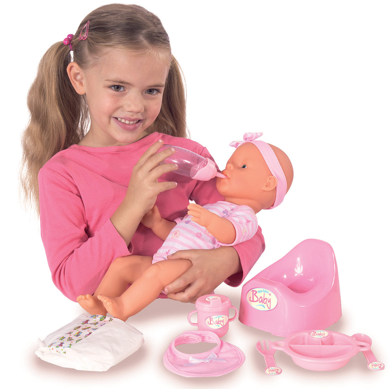 Pasgeboren baby drank- en plaspop, 8dlg.