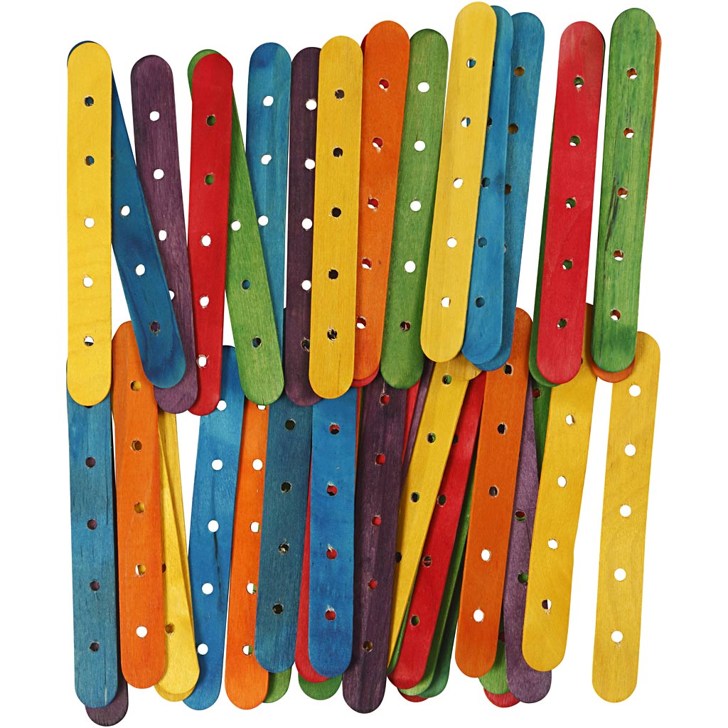 Creatief bedrijf houten constructiestokjes kleur, 500st.