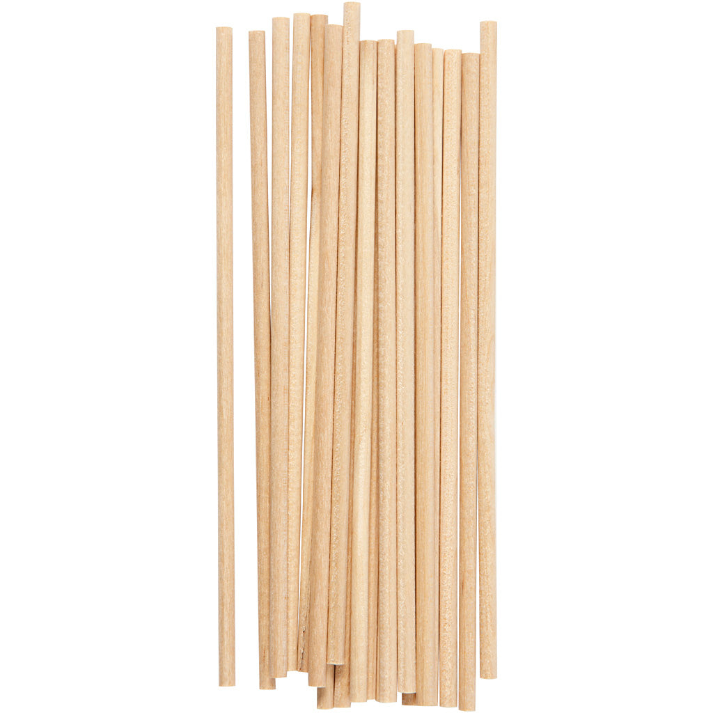 Creatief bedrijf ronde knutselstokjes hout, 20st.