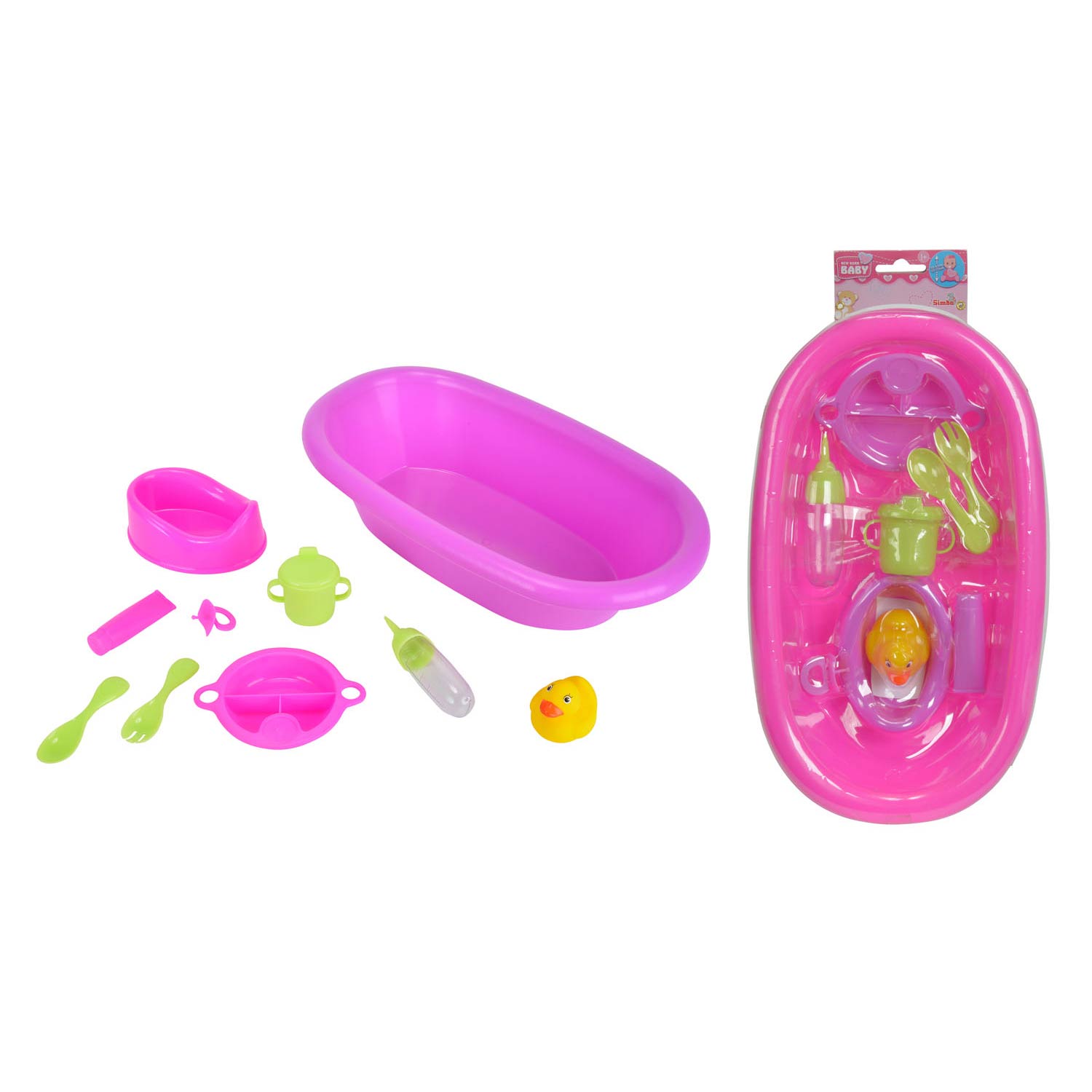 Simba poppenbadje met accessoires badspeelgoed voor kinderen - inclusief badeendje.