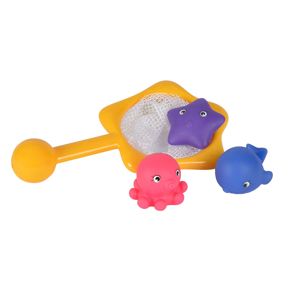 Abc bath toys with a net, 4 pc.