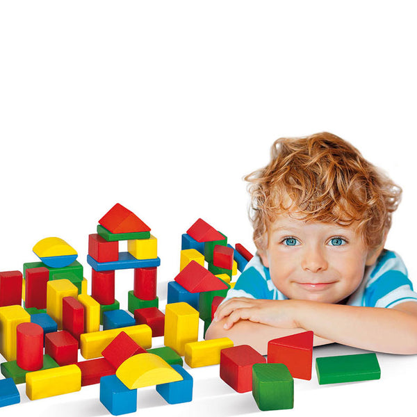 Eichhorn houten gekleurde blokken, 100dlg.