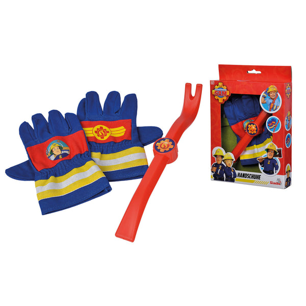 Simba Fireman Sam gloves and crowbar