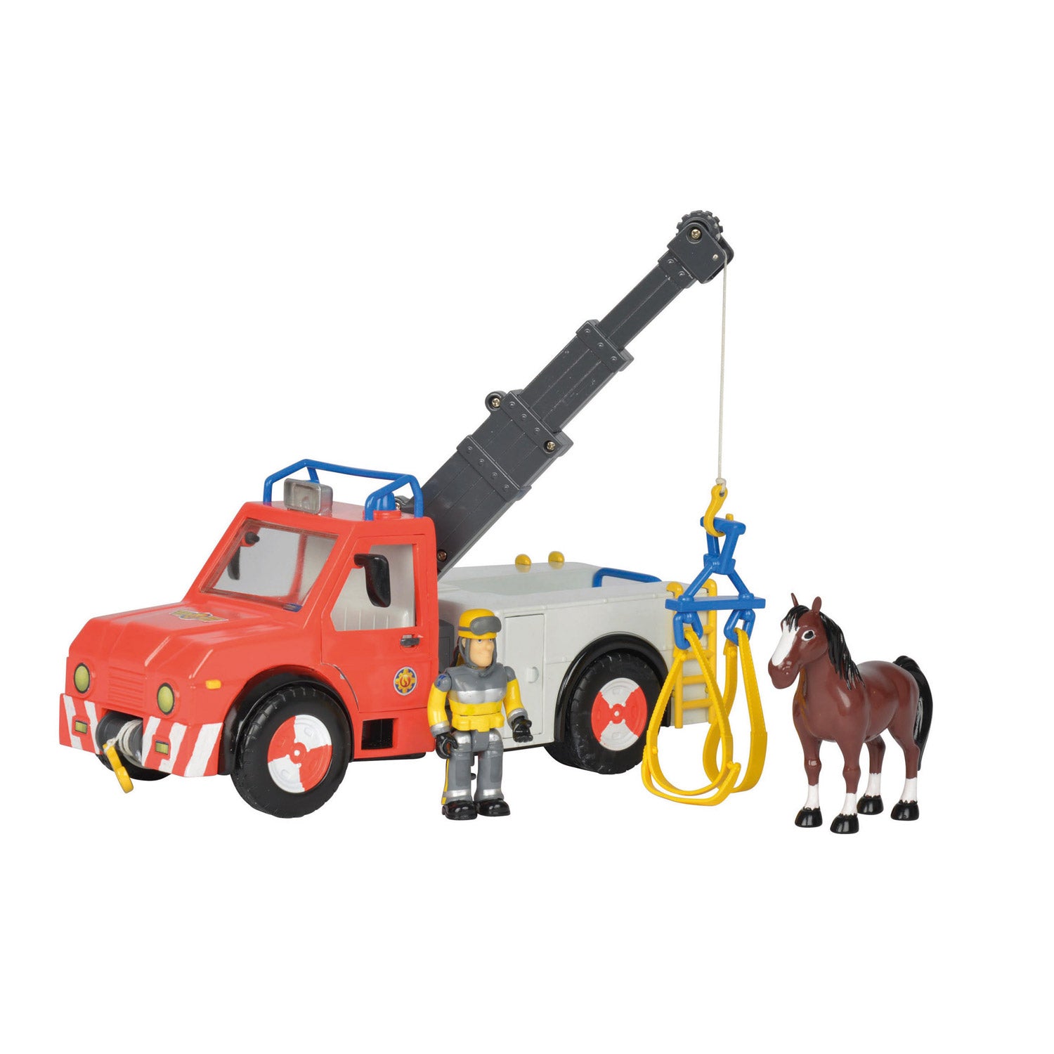 Simba brandweerman sam phoenix takelwagen met paard