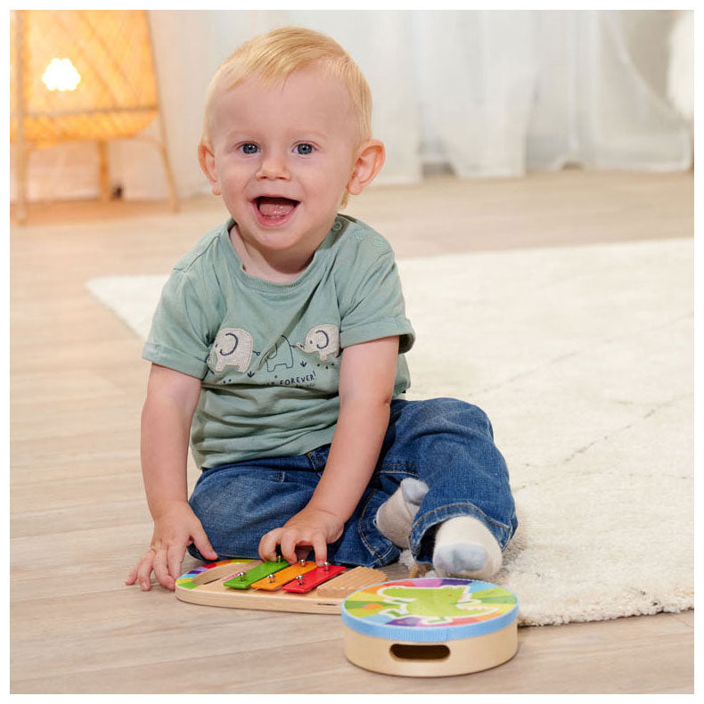 Eichhorn wooden drum and xylophone music set, 3-piece
