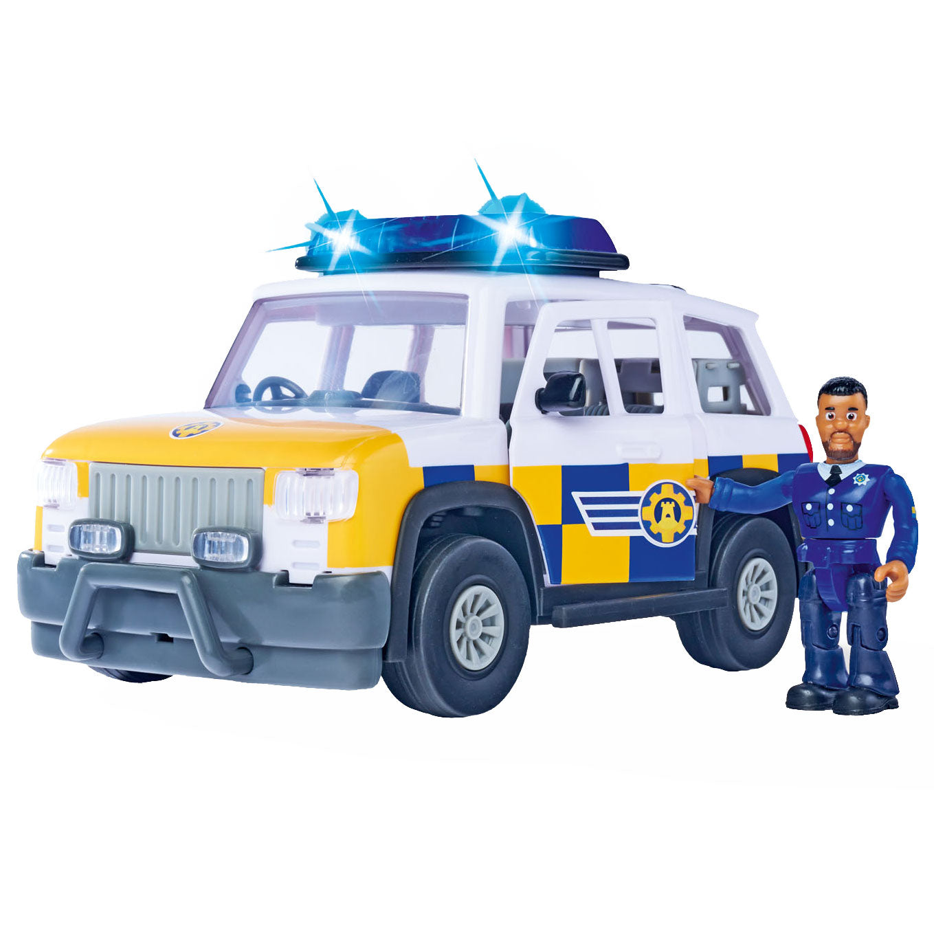 Simba brandweerman sam politieauto met speelfiguur