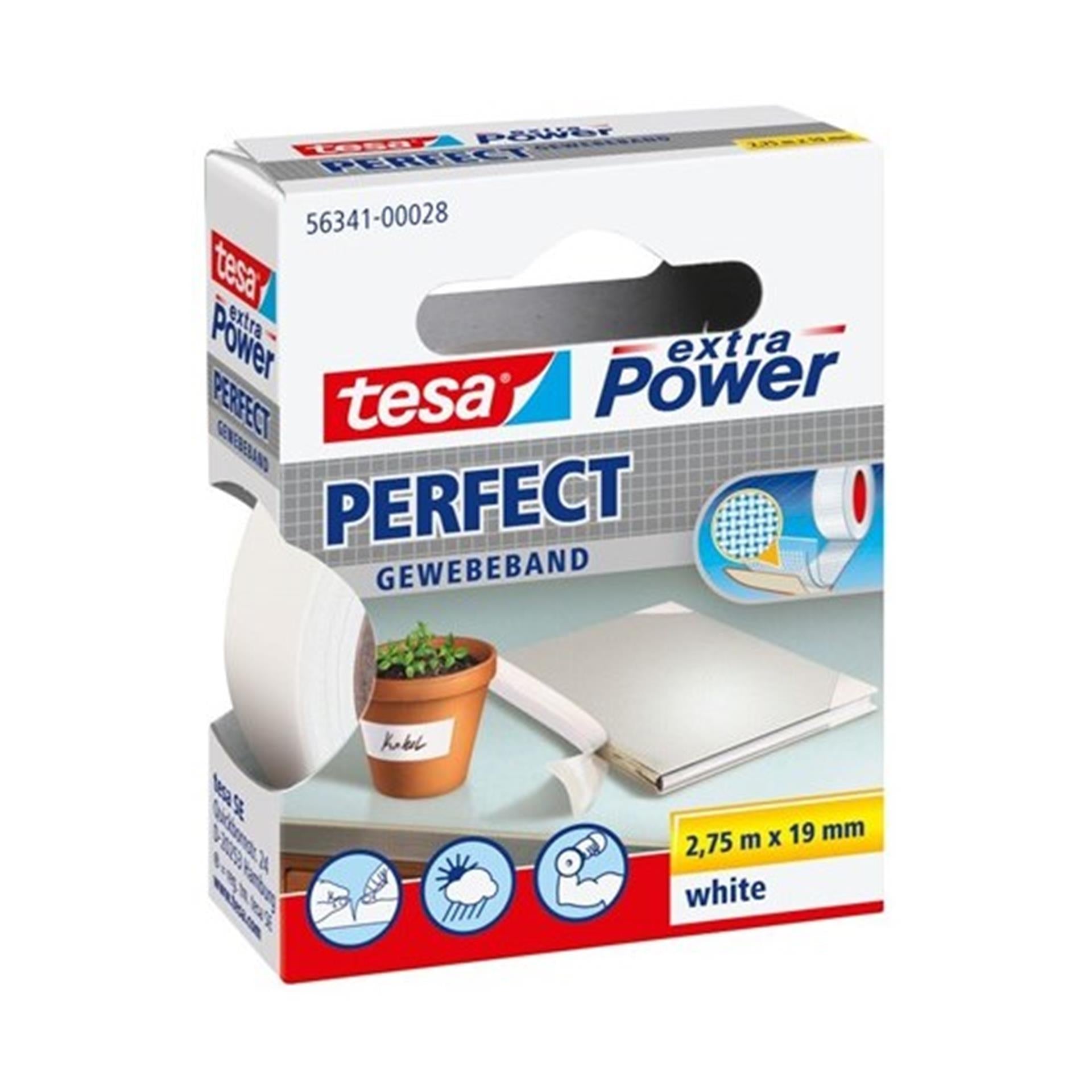 Tesa textieltape extra power perfect wit