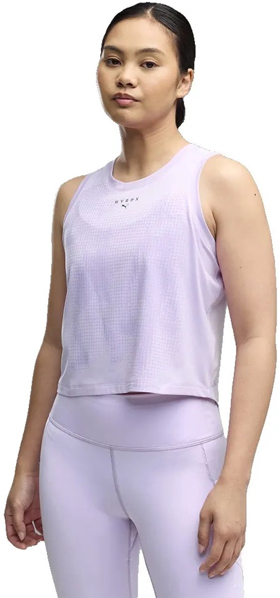 Puma x hyrox cloudspun thermoadapt cropped mouwloos t-shirt paars l vrouw