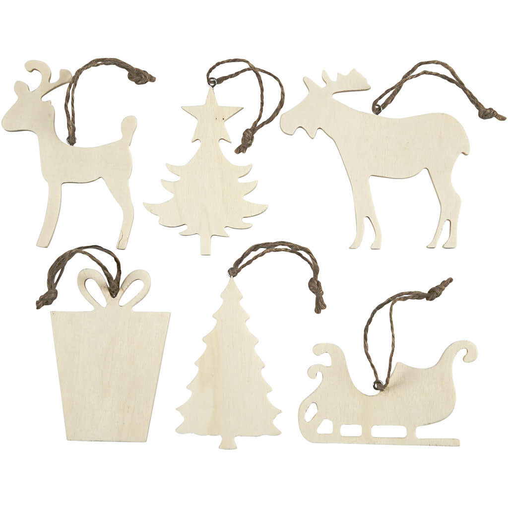 Creatief bedrijf ornamenten divers, 6st.