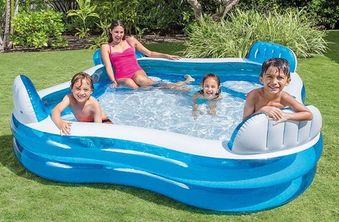Intex Opblaasbaar zwembad met opblaasstoeltjes