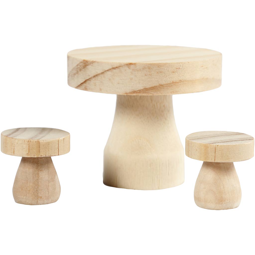 Creativ company houten mini-meubelset, 3dlg.