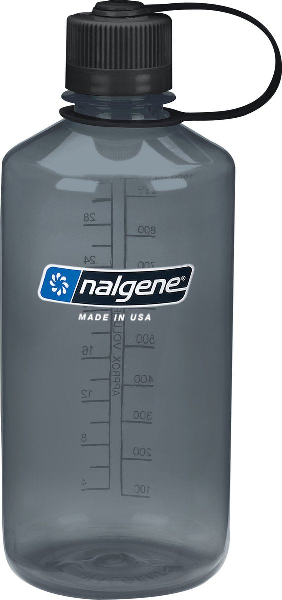 Nalgene - narrow mouth bottle - drinkfles - waterfles - lekvrij - 1000ml - bpa free - sustain - gray