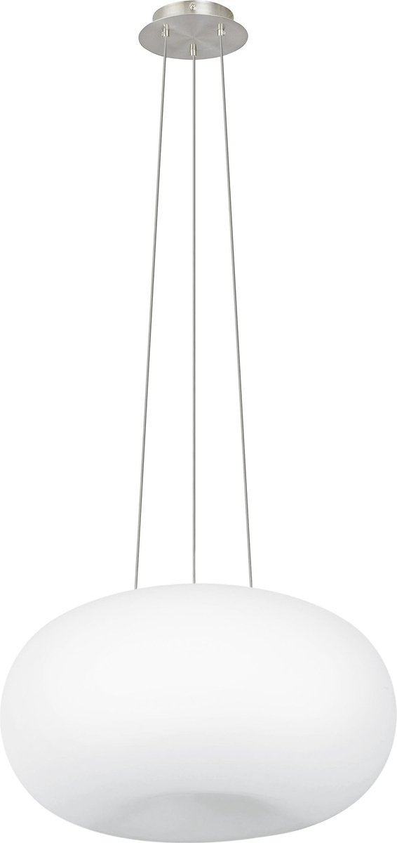 Eglo optica - hanglamp - 2 lichts - ø445mm. - nikkel-mat - wit