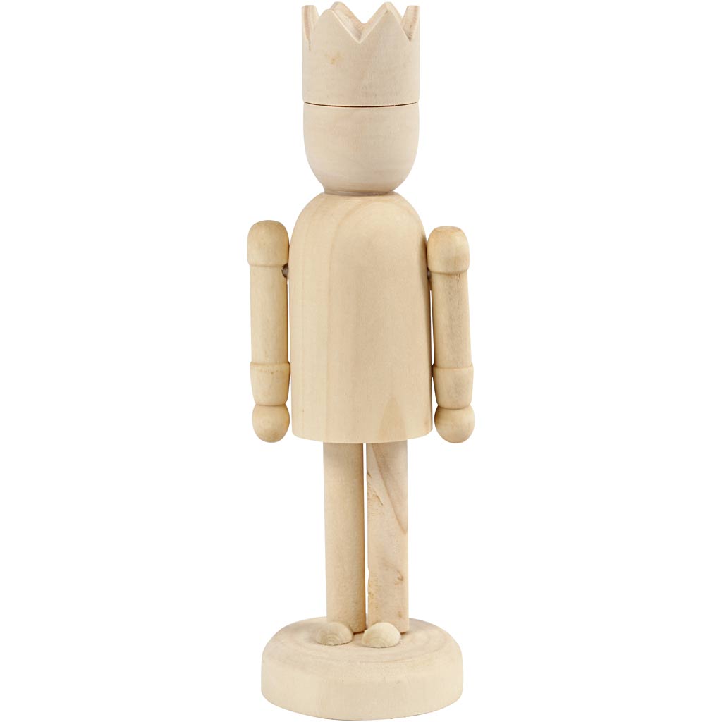 Creative company houten figuur met kroon, 13cm