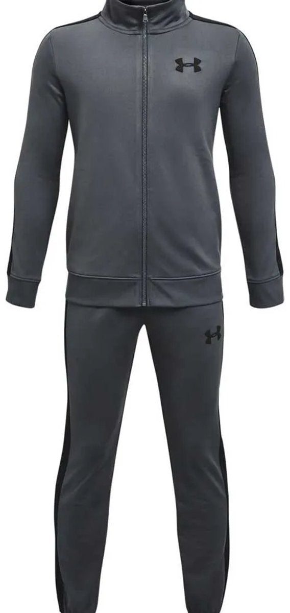 Under armour ua rival knit track suit-gry jongens trainingspak - pitch grijs - zwart