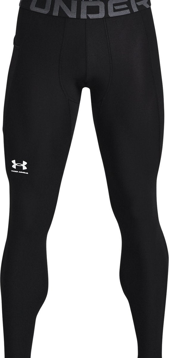 Under armour ua hg armour leggings-blk heren sportbroek - zwart - wit