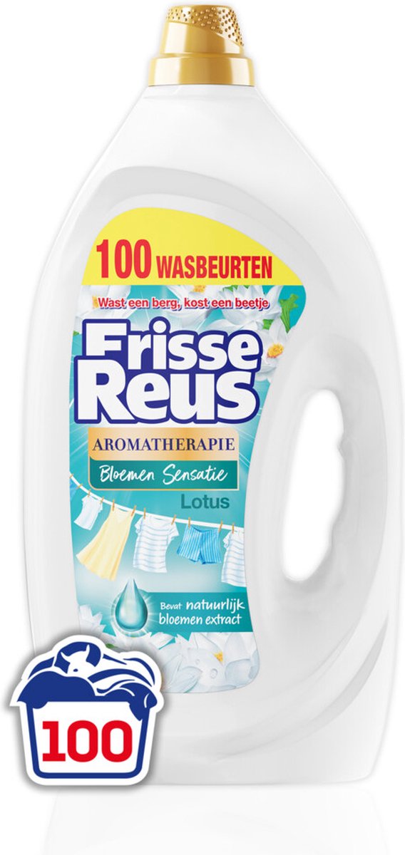 Frisse reus gel lotus - vloeibaar wasmiddel – witte was – grootverpakking - 100 wasbeurten