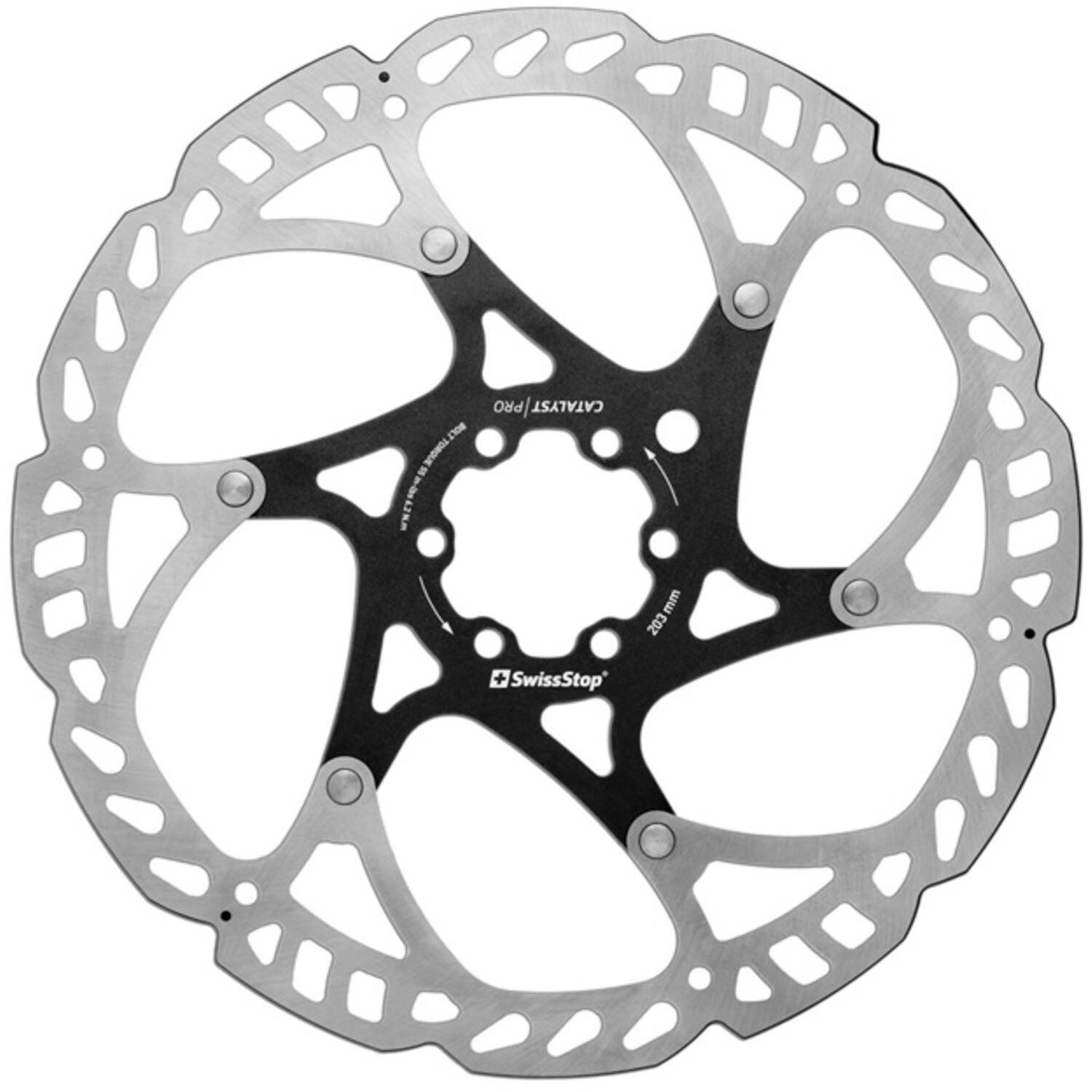 Swissstop - remschijf katalysator pro 6 gaats 203mm