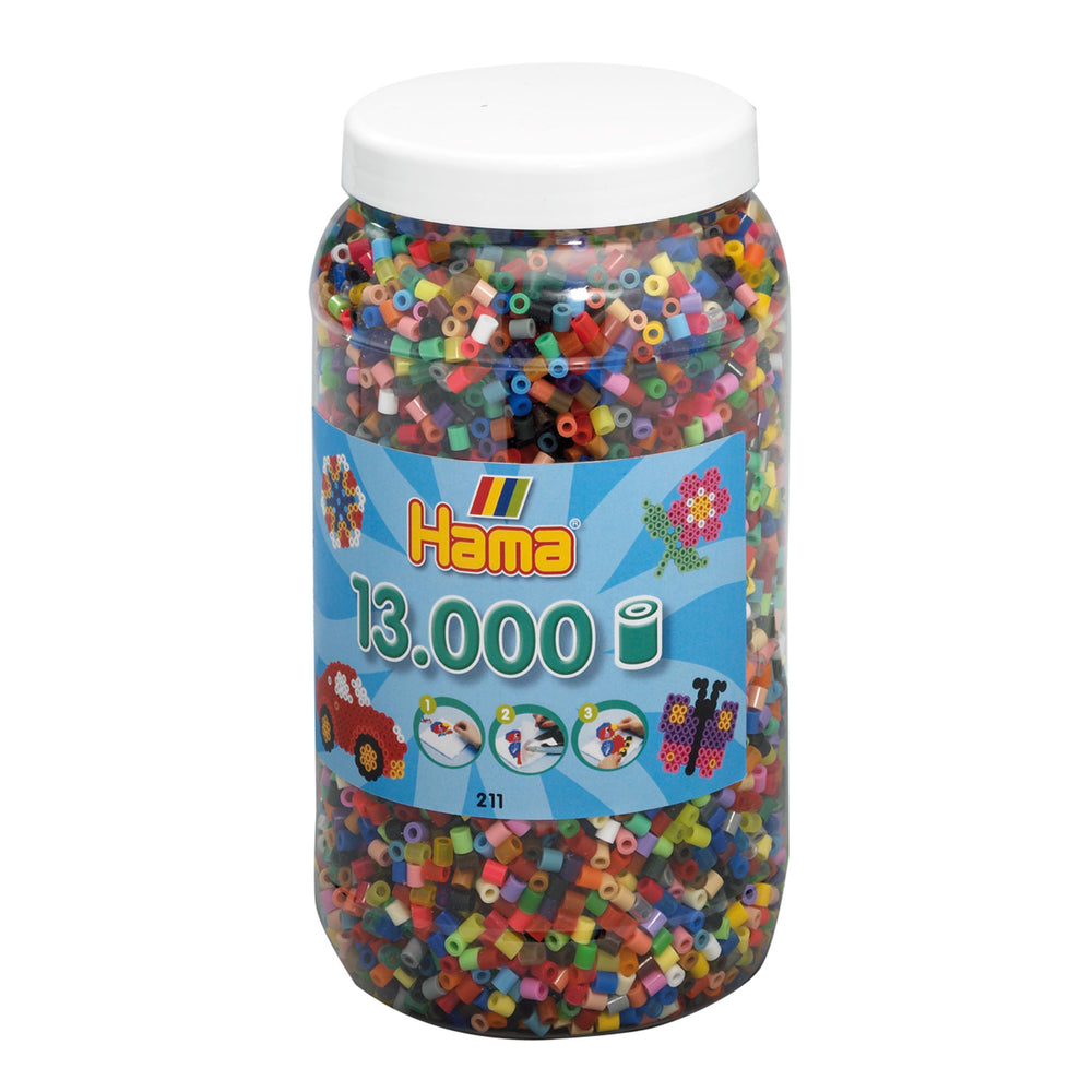 Hama midi strijkkralen in pot - mix (068), 13.000st.