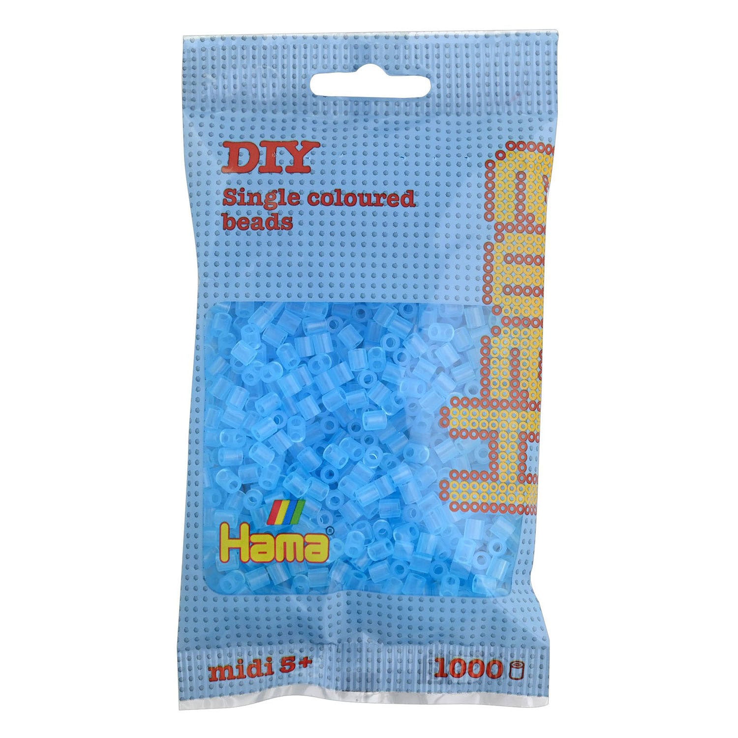 Hama midi strijkkralen - aqua transparant (073), 1000st.