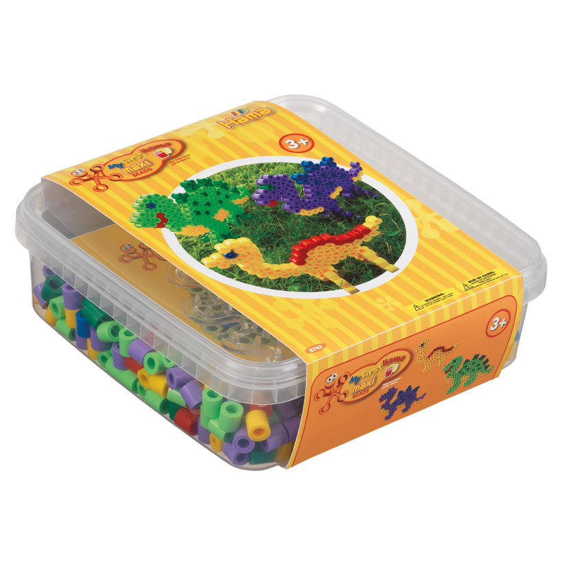 Hama strijkkralen maxi 600 stuks dino's in doos