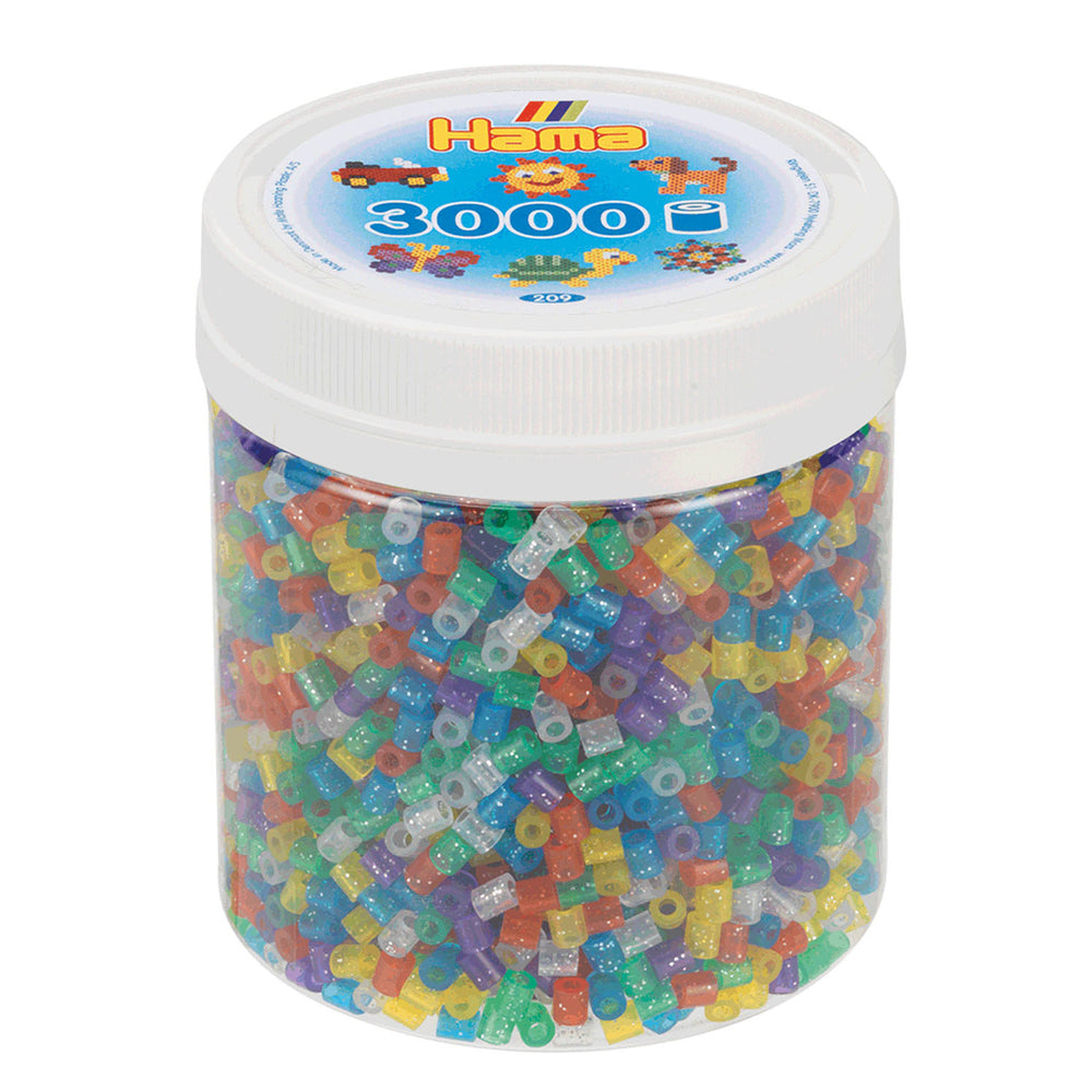 Hama midi strijkkralen in potje - glittermix (54), 3000st.