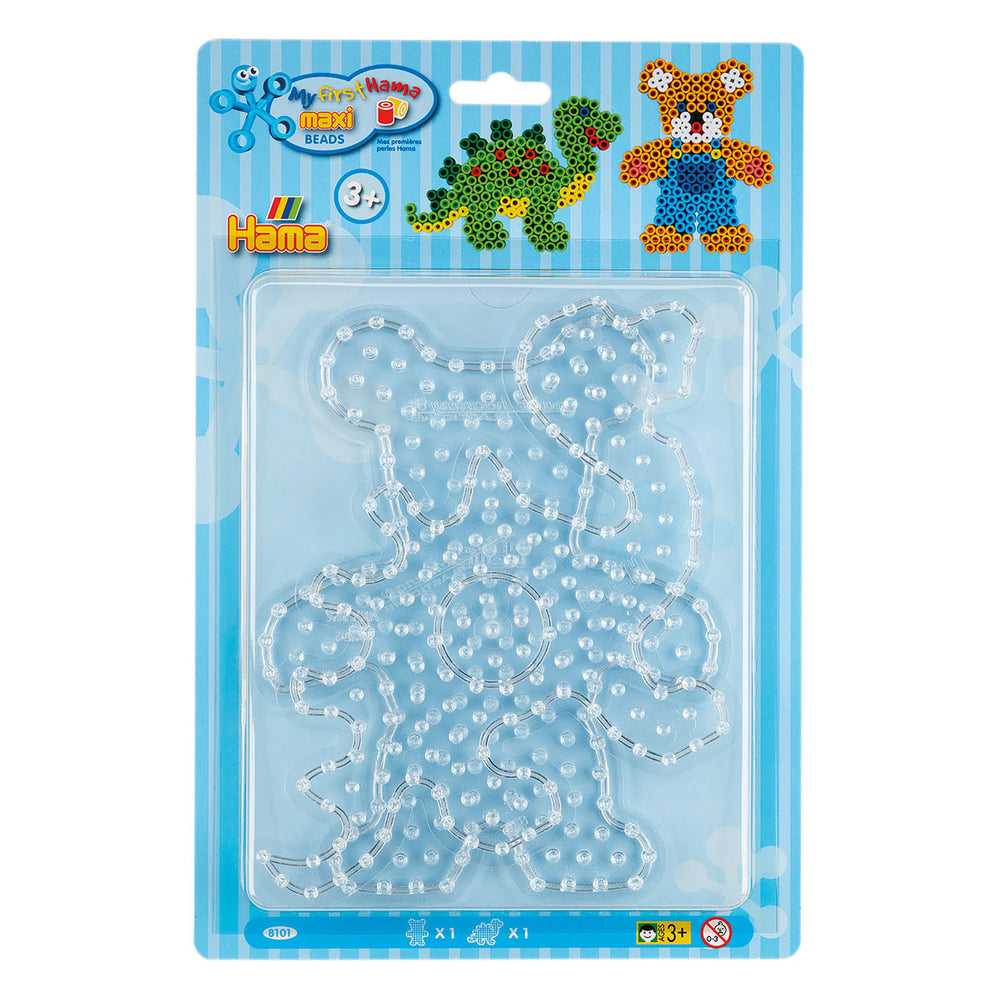 Hama maxi strijkkralenbordjes dino en teddybeer
