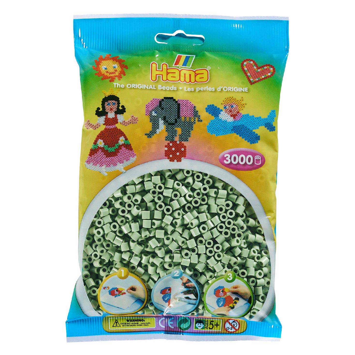 Hama midi strijkkralen - eucalyptus, 3000st.