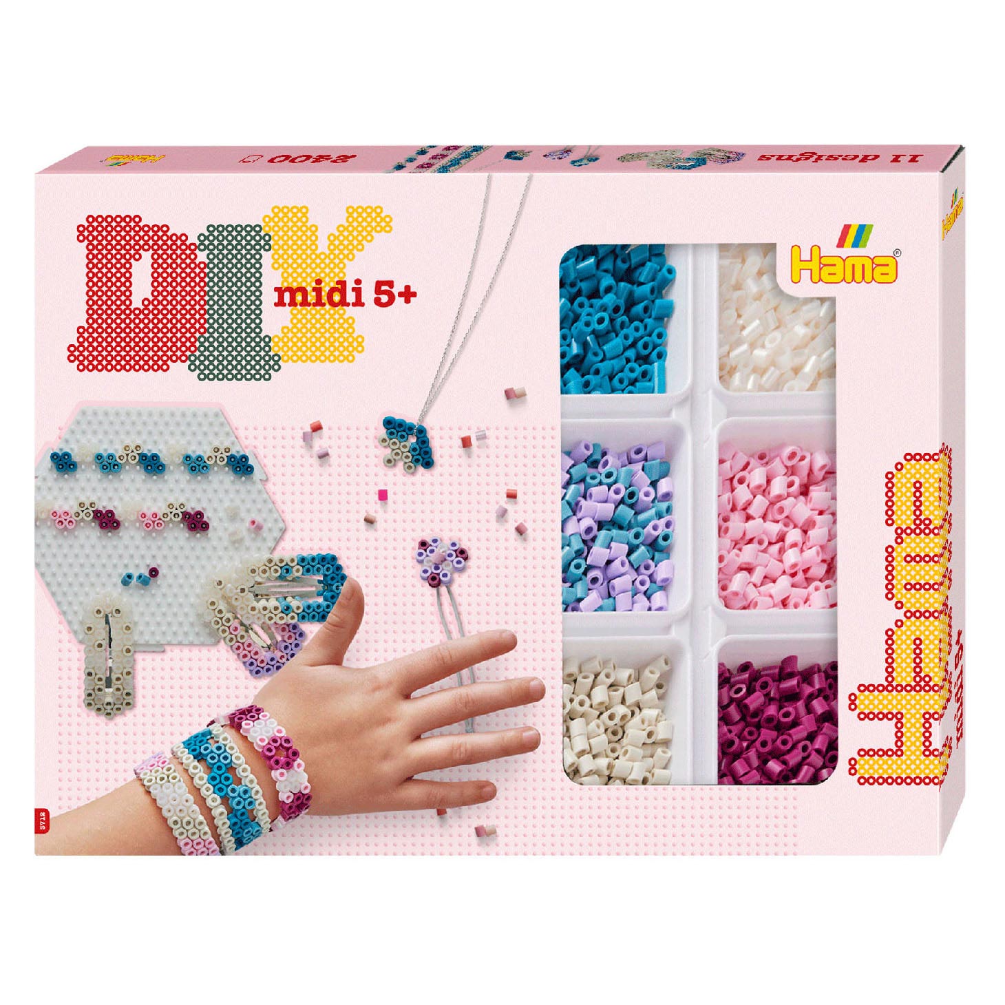 Hama strijkkralen 2400 stuks sieradenset roze